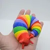 2022 Fidget Toy Slug Party Sformułowane elastyczne stawy ślimakowe 3D Zwinięte stres anty-anxiety zabawki sensoryczne dla dzieci Aldult B0714