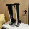 Kvinnliga skor varumärkesdesigner varma stövlar vinterskor kvinna patent läder knä höga stövlar högkvalitativa läder rid snö1