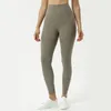 Leggings Yogabyxor för kvinnor tjejer nakenkänsla slipad stretch fitness träning hög midja ankel Svart