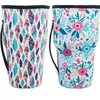 Bottle Sleeve Leopard Print Rainbow Sunflower Water Neoprene Insulated Sleeve Bottle Cover Pouch for 30oz Tumbler Cup