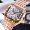 2022 TWF Latest version Mens Watch WS0010 Horloge Skeleton LM 0012 Swiss Ronda 4S20 Quartz Rose Gold Case Quick Disassembly Leather Strap Super eternity Watches