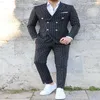 Svart 2 stycke män passar pinstripe skräddarsydda lapel kungliga bröllop kostymer högkvalitativt stilig formell tjockt affärsrock + byxa