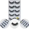 5 paires de faux cils moelleux en vison, extension épaisse de 1.1 à 1.2cm de long, Kit de faux cils G600