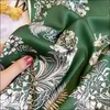 Foulard saten eşarp bayanlar için dişi ipek başı eşarplar el haddelenmiş eşarp 90 paisley baskı fullarca lüks264z