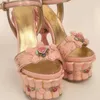 Sweet Princess Rose Flower Decor Plateforme sandales femme étrange talons de pot de fleur