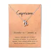 Femmes 12 Horoscope signe du zodiaque couleur or pendentif collier Taureau Bélier Lion 12 Constellations bijoux enfants cadeaux de noël9328738