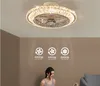 bluetooth cristal smart moderne led ventilateur de plafond lampes avec lumières app télécommande ventilateur lampe silencieux moteur chambre décor