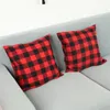 Christmas Buffalo Check Plaid Throw Pillow Case Covers Cushion Cases for Farmhouse Home Decor Red and Black 18 Inch JK2010PH