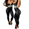 Calças pretas de couro leggings cintura alta mulheres sexy elástico magro push up esticar jeggings jeggings 211221
