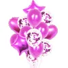 Palloncini metallizzati per feste Cuore Stella Oro Coriandoli Palloncino Festa di compleanno Decorare Bambini Palle d'aria per adulti Matrimonio Globos 14 PZ / SET