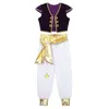MSemis Kids Boys Fancy Arabian Prince Costumes Cap Sleeves Waistcoat with Pants for Halloween Cosplay Fairy Parties Dress Up LJ200930