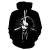 Yeni Beyaz Joker Erkek Tişörtü Erkek Hoodies Hip Hop Streetwear Coat 3D Baskı Hoodie Erkekler Rahat Komik Eşofman Joker 201005 Tops