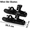 Mini Ski Skates voor Snowboots De korte skiboard Snowblades Hoogwaardige verstelbare bindingen Draagbare skischoenen Board hechten aan ski's boot voor afdaling hellingen