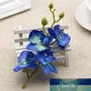 10PCSLOT Bouquet d'orchidée artificielle de soie pour les fournitures de décoration de fête de mariage à domicile orchis bricolage Blue White3083931