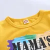 Ensembles de vêtements pour bébés Fly Sleeve Mama'S Girls Lettre Imprimer Top + Tie Dye Pantalon 2Pcs / Set Automne Enfants Tenues Boutique Enfants Vêtements M2917