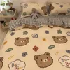 Meninos meninas cama conjunto de moda liso lenço adulto crianças cama cama edredom colcha capa pillowcase bonito cartoon urso bedding cx220315