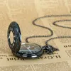 New large lead black double display Roman vintage pocket watch quartz 47MM necklace women Korean edition sweater chain fashion watch