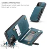 Caseme Retro RFID Leather Cases With Card Bag For iPhone 13 12 11 Pro Max XR 8 Plus Samsung S20 S21 Ultra Note 20 A51 A71 A52 A72 Redmi