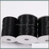 10M/Lot Dia 0.5Mm-2Mm Black Waxed Cotton Cord Thread String Strap Necklace Rope For Jewelry Making Supplies Wholesale 1531 Drop Delivery 202