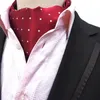 Laço amarra pavat ascot colka de pescoço bolinhas paisley seda bule moda britânica cenário de cachecol para homens partido de negócios1