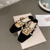 Kända märken Kvinnor Sandaler Pumpar Bing Slipper High Heel Brea Crystal Suede Sandal Semi-Trailer Elegant StylePointed Toe Leather Mules Party Wedding