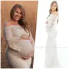 Fancy Lace Top Maternity Photography Props Dresses For Pregnant Women Clothes Maternity Dresses For Photo Shoot Pregnancy Dress LJ201114