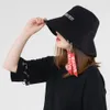 新しいサンハット女性パーソナリティバケツ帽子女性ストリーマレターベイスンキャップラージブリムサンボンネットフェドラスサマービーチハットY200602