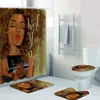 African American Shower Curtain Set Black Girl Work Slay Pray Bathroom Curtain Bath Mat Rug Carpet Toilet Inspiration Home Decor 2220n