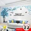 3D Wall Sticker Love Tree Con Bird Rabbit Decalcomanie per parete Soggiorno Decorazione Adesivi murali in acrilico Sfondo TV Wallpaper 201106