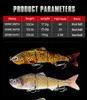 15.2 cm 35g ABS Tuzlu Su Jig Balıkçılık Lures Batan 4 Segment Isca Yapay Swimbait Sert Yemler Balıkçılık Cazibesi Krank