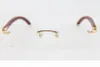 2020 New Style Wood Eyeglasses Unisex for Woman 8200757 Silver Gold Metal Frame Rimless C Decoration Gold Frame Glasses 크기 561616565