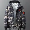 Winterjacke Männer Mit Kapuze Verdicken Warme Camouflage Parka Männlich Plus Größe Schwarz Hoodie 6XL 7XL 8XL 9XL 10XL Große Herren Mantel kleidung 201209