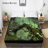 3D HD Digital Print Custom Bed Sheet With Elastic,180/150/160x200 Fitted Sheet Queen/King,Mattress Cover waterfall 201113