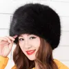 Berets Fashion Velvet Zima Ciepła Kopuła Czapki Faux Fur Hat Fałszywe Kapelusze Dla Kobiet Czapki Bone D-1861