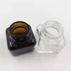 Clear / Amber Cosmetische potten 15g glazen potten met gouden plastic deksels binnen PP-voering voor handgezicht crème lip balsem lotions