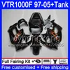 Honda SuperHawk用ボディ+タンクVTR1000F 97 98 99 00 01 05 56hm.79 VTR1000オレンジフレームF VTR 1000 F 1000F 1997 1998 1999 2000 2000 2001