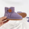 Match Australia Mini Button Classic Kids Snow Boots Каштан новорожденный маленький мальчик для маленьких мальчиков густой теплый хлопковая замша пряжка 2308355