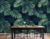 Green Plant Wallpapers bedroom TV background hotel restaurant Southeast Asia hand painted wallpaper custom wall canvas