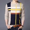 Modemerk trui voor herenvulling o-neck slanke fit jumpers gebreide wollen winter Koreaanse stijl casual heren kleding 201126