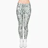 Женщины деньги доллар графические полные печатные брюки легинс дамы легирующие легирующие брюки тонкие подходят леггинсы 201202