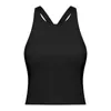 Round Neck Chest Cushion Sports Tank Top Yoga Outfits Women's Underwear X-shaped Cross Strap Shock Absorbing Upper Support Running Fitness Yoga Vest