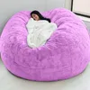 Stolskydd Drop Living Room Furniture Yellow Fur Giant Bean Bag Cover utan fyllmedel för sovrum Relax Lazy Sofa