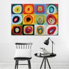 Leinwandkunst Moderne Gemälde Wassily Kandinsky Farbstudie Quardrate Reproduktion Abstrakte Kunstwerk Hohe Qualität Wanddekor