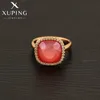 Xuping Smycken Kvadratisk Ankomstformad LuxuryCrystals Ring Party Gift 000000345 220216