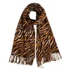 Foxmother Nowe panie o modzie Faulard Zebra Zwierzęta Szal Wrap Kaszmirowe Szaliki z Tassel Winter Scalf for Women Mens Prezent T200225