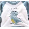 Winter Pyjamas für Jungen Baby Mädchen Kleidung Anzug Kinder Mode Cartoon Dicke T-Shirt Hosen 2 Teile/sätze Infant Kinder Nachtwäsche 211224