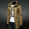 Men's Trench Coats 2021 England Style High Collar Jacket Men Army Green Business Casual Slim Windbreaker For Coat M-XXL