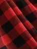 Toddler Girls Buffalo Plaid Panel Bow Front Ruffle Trim Dress Bandeau SHE