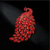 Pins Brooches Fashionable And Colorful Peacock Animal High-Quality Metal Crystal Brooch Gives Women Charm Exquisite Banquet Accessories Kirk