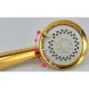 Solid Copper Gold Plated Three Functions Handheld Shower Luxury Batnroom Hand Shower Head Wiht Gold Holder and Shower Slange BD667 28374965